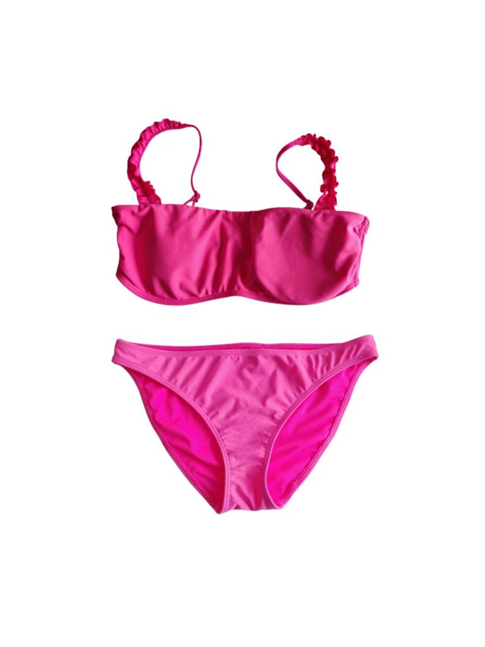 Hollister Swim Bikini Womens Medium Pink Ruffle Straps 2 Piece